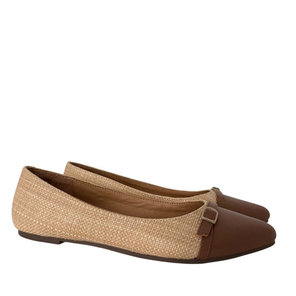 Kelly & Katie Beige & Brown Jana Pointed Toe Flats